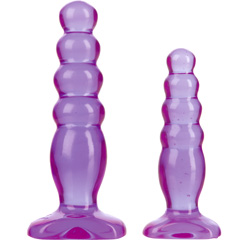 Crystal Jellies Anal Delight Butt Plug Trainer Kit, Purple