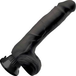 Real Feel Deluxe No 7 Thick Realistic Vibrator, 9 Inch, Black