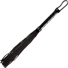 Sinful Leather Tassel Whip, 20 Inch, Black