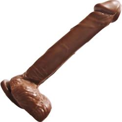 Ignite Realistic 9 Inch Cock and Balls with Suction Mount Base, Brown