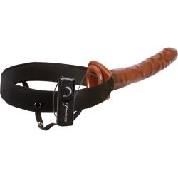 Fetish Fantasy Series Vibrating Hollow Strap On 10 Inch Chocolate Dream