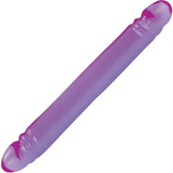 CalExotics Reflective Gel Smooth Double Dong, 12 Inch, Purple