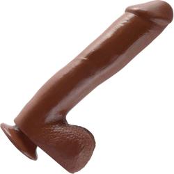 Basix Rubber Works Ballsy Dong with Suction Cup, 10 Inch, Brown