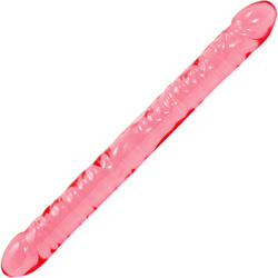 Crystal Jellies Double Dong, 18 Inch, Pink