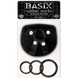 Basix Rubber Works Universal Harness, Plus Size, Black