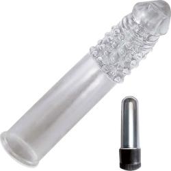 3 Inch Extra Length Vibrating Penis Extension, 7 Inch, Clear