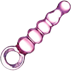 glas Quintessence Beaded Anal Slider, 7.75 Inch, Pink