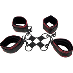 CalExotics Scandal Hog Tie Kit, Black/Red