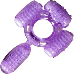 Humm Dinger Super Quad Vibrating Cock Ring, Purple