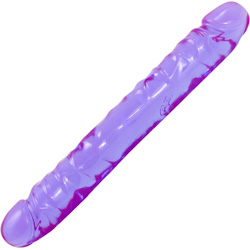 Doc Johnson Crystal Jellies Jr Double Dong, 12 Inch, Purple