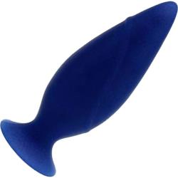 Corked Silicone Butt Plug, 4 Inch, Blue