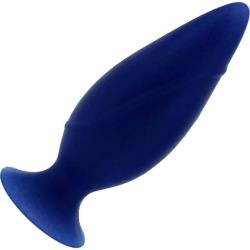 Corked Silicone Butt Plug, 4.75 Inch, Blue
