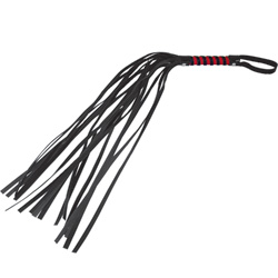 Sex and Mischief S&M Red and Black Stripe Flogger