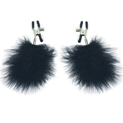 Sex and Mischief S&M Feathered Nipple Clamps, Black