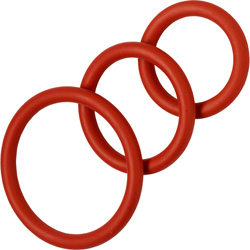 Spartacus 3 Pack Nitrile Cock Rings, Red
