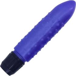 Golden Triangle Pearl Sheen Bumpy Vibrator, 5 Inch, Purple