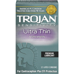 Trojan Sensitivity Ultra Thin Lubricated Condoms, 12 Pack