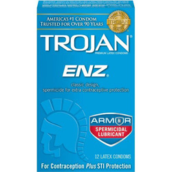Trojan Enz ARMOR with Spermacide Lubricated Condoms, 12 Pack