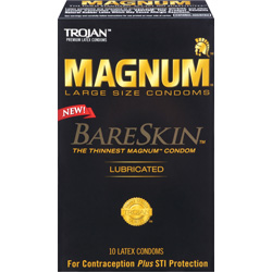 Trojan Magnum BareSkin Large Size Lubricated Condoms, 10 Pack