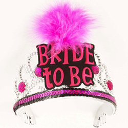 Bachelorette Party Bride To Be Tiara, Black/Pink
