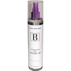 Body Boudoir Pheromone Sexy Body Oil for Sensual Massage, 8 fl.oz (236 mL), Pomegranate