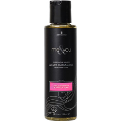Sensuva Me & You Luxury Massage Oil, 4.2 fl.oz (125 mL), Pink Grapefruit Vanilla Bean