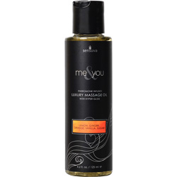 Sensuva Me & You Luxury Massage Oil, 4.2 fl.oz (125 mL), Lemon, Ginger, Orange, Vanilla