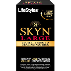LifeStyles SKYN Polyisoprene Non-Latex Lubricated Condoms, Pack of 12, Large