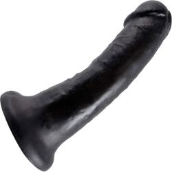 KingCock Tapered Realistic Dong with Suction Cup, 6 Inch, Black