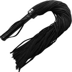 Rouge Suede Flogger with Leather Handle, 27 Inch, Black