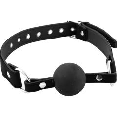 Rouge Leather Ball Gag, Black