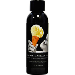 Earthly Body Edible Massage Oil, 2 fl.oz (60 mL), French Vanilla