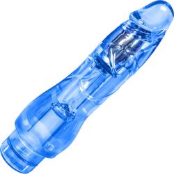 Naturally Yours Translucent Fantasy Vibrator, 8.5 Inch, Blue