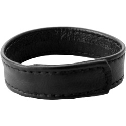 Spartacus Sewn Garment Leather Velcro Cock Ring, Black