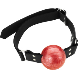 Spartacus Large Red Ball Gag with D-Ring and Black Strap