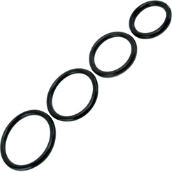 Sportsheets Nitrile Rubber Cock Ring 4 Pack, Black