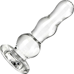 glas Graduated Bulbs Glass Butt Plug, 4 Inch, Clear