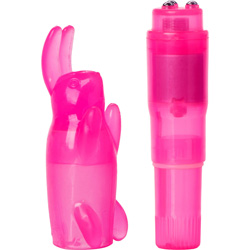 Shane`s World Pocket Party Vibrating Massager with Bunny Sleeve, 4 Inch, Pink