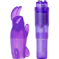 Shane`s World Pocket Party Vibrating Massager with Bunny Sleeve, 4 Inch, Purple