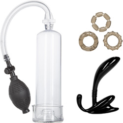 His Essential Pump Kit with Pump, 7.75 Inch by 2.25 Inch, Clear/Black