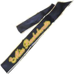 Glow-in-the-Dark Miss Bachelorette Party Sash, 6 ft, Black