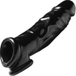 1.5 Inch Extra Length Master Series Fuktool Penis and Ball Stretcher, 8.5 Inch, Black