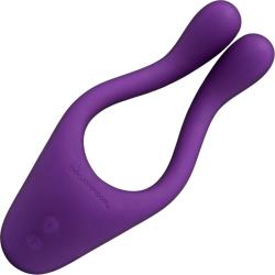 TRYST Multi Erogenous Zone Silicone Vibrating Massager, 5.5 Inch, Purple