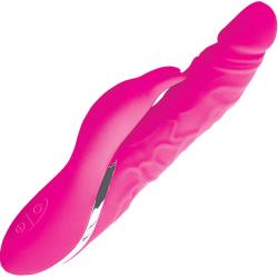Surenda Rabbit Lover Silicone Dong Vibrator, 8.75 Inch, Pink