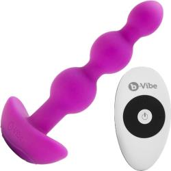 B Vibe Triplet Vibrating Remote Control Anal Beads, 5.4 Inch, Fuchsia