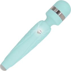 Pillow Talk Cheeky Luxury Rechargeable Massager Wand, 8 Inch, Blue