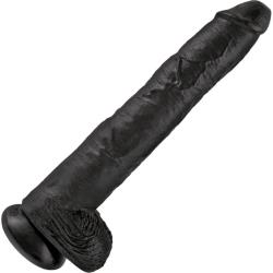 King Cock Life Like Cock with Balls and Suction Mount Base, 14 Inch, Black