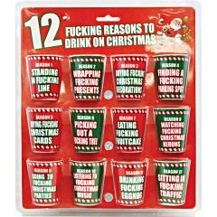 12 Fucking Reasons To Drink On Christmas 12pc Shot Glass Set 12 Fucking Reasons To Drink On Christmas 12pc Shot Glass Set