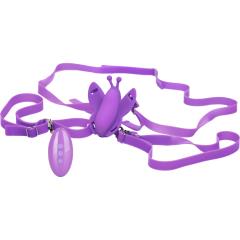 CalExotics Venus Butterfly Rechargeable Micro Panty Vibe with Harness, 3.5 Inch, Grape
