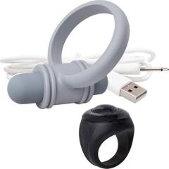 Screaming O My Secret Rechargeable Bullet and Ring for Him, Gray